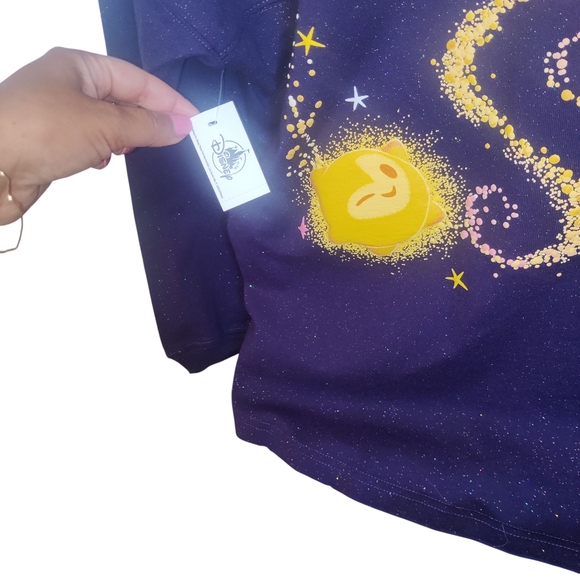 NWT Disney Wish Sparkly I'm A Star Purple Long Sleeve Spirit Jersey Adult Size M - Picture 3 of 5